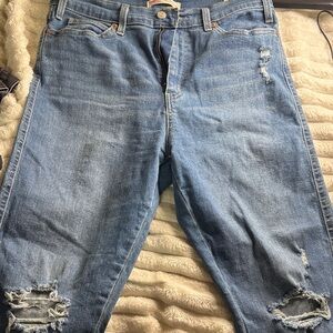 Signature by Levi Strauss Blue Distressed Women Jeans